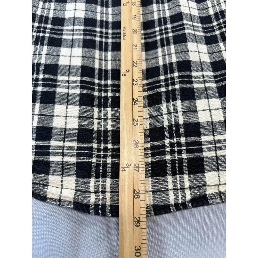 J Crew Shirt Mens Medium Blue White Plaid Flannel Workshirt Button Up Cotton‎